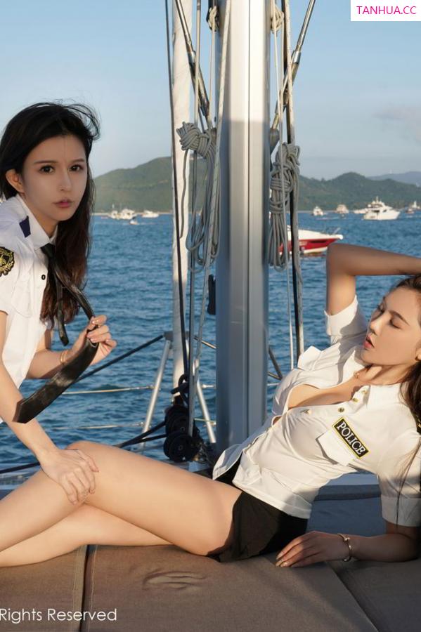 萌汉药baby  萌汉药与张雨萌 海上游艇制服系列第28张图片